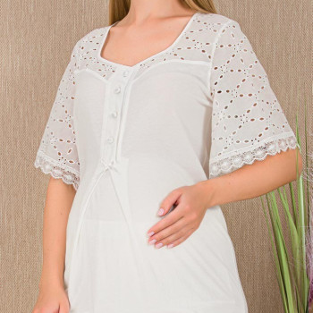 Ceyyiz Ekru Kadın Lohusa & Hamile 3’lü Sabahlıklı Pijama Takımı 33006