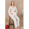 Ceyyiz Ekru Kadın Lohusa & Hamile Pijama Takımı 33205