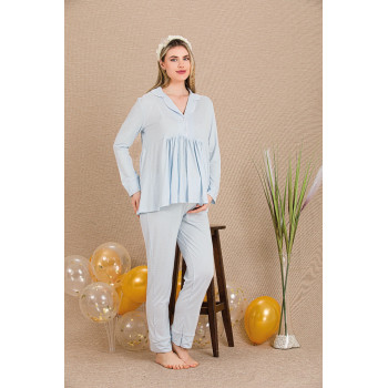 Ceyyiz Kadın Lohusa & Hamile 3’lü Sabahlıklı Pijama Takımı
