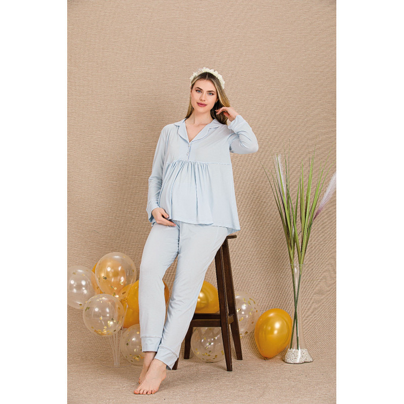 Ceyyiz Kadın Lohusa & Hamile 3’lü Sabahlıklı Pijama Takımı