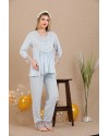 Ceyyiz Mavi Kadın Lohusa & HamilePijama Takımı 33006 Mavi