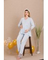 Ceyyiz Mavi Kadın Lohusa & HamilePijama Takımı 33006 Mavi