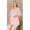 Ceyyiz Pudra Kadın Lohusa & Hamile 3’lü Sabahlıklı Pijama Takımı 33006
