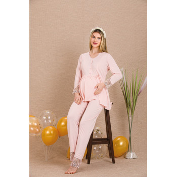 Ceyyiz Pudra Kadın Lohusa & Hamile Pijama Takımı 33204