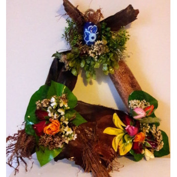 Çiçekli El Yapımı Kapı Süsü