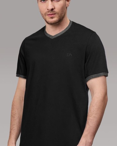 Doreanse Erkek 2'li T-Shirt %100 Pamuk 4535 - Lacivert