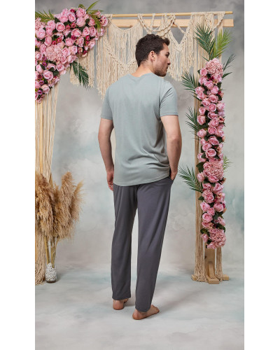 Doreanse Erkek Gri Yazı Baskılı T-Shirt Pantolon Takımı 25Y4574 - Standart Doreanse Erkek Gri Yazı Baskılı T-Shirt Pantolon Takımı 25Y4574 - Standart