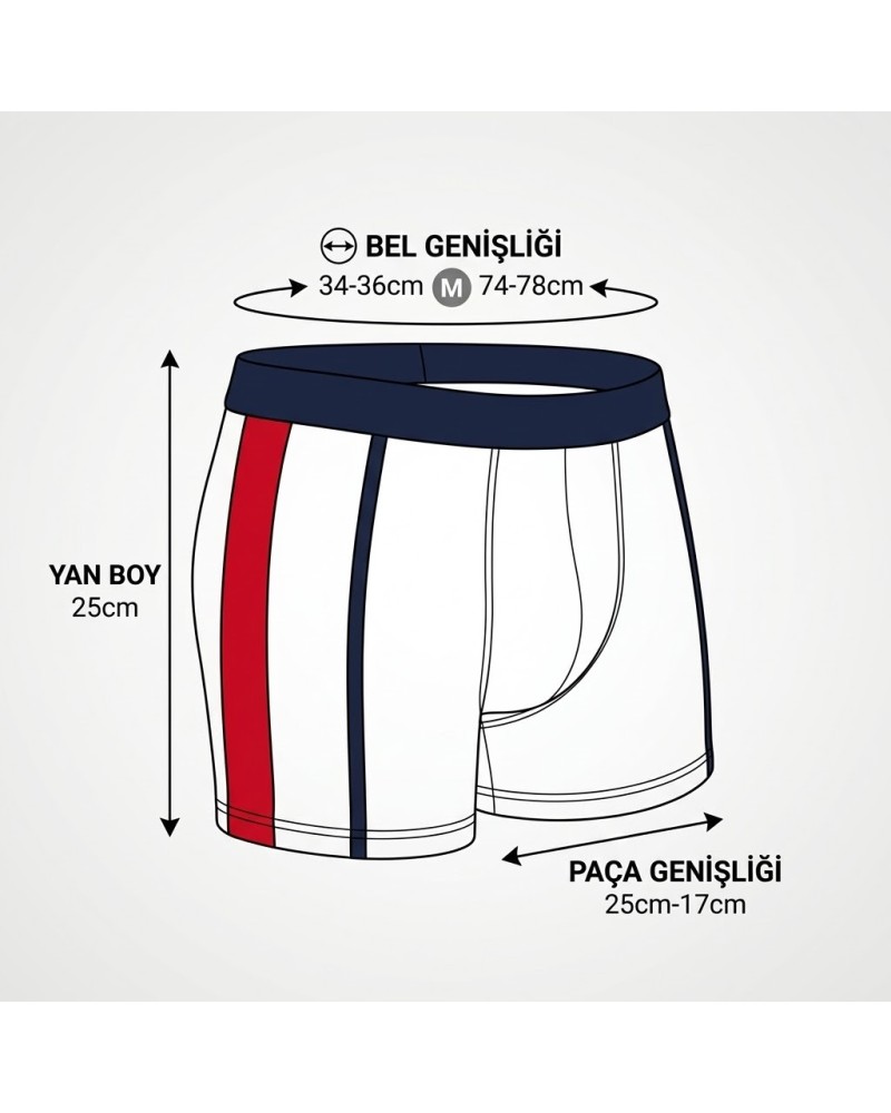 Doreanse Erkek Modal Çift Renkli Torbalı Normal Paça Boxer 1713 - Beyaz