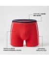Doreanse Erkek Modal Çift Renkli Torbalı Normal Paça Boxer 1713 - Kırmızı