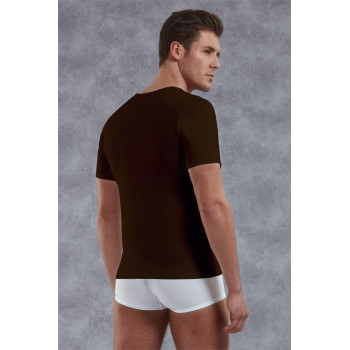 Doreanse Erkek Modal Derin V Yaka Kısa Kol T Shirt 2820 Kahve