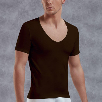 Doreanse Erkek Modal Derin V Yaka Kısa Kol T Shirt 2820 Kahve