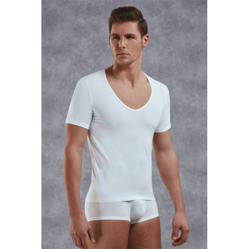 Doreanse Erkek Modal Derin V Yaka Kısa Kol T Shirt 2820