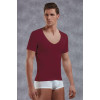 Doreanse Erkek Modal Derin V Yaka Kısa Kol T Shirt 2820 Bordo