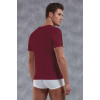 Doreanse Erkek Modal Derin V Yaka Kısa Kol T Shirt 2820 Bordo