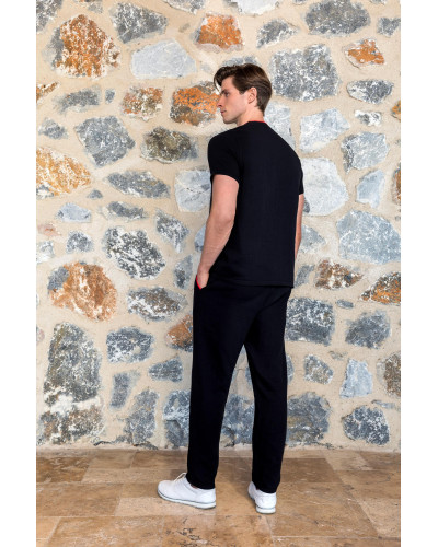 Doreanse Erkek Siyah Kırmızı Düğme Yaka %100 Pamuk T-Shirt Pijama Takımı 24Y4500 - Standart Doreanse Erkek Siyah Kırmızı Düğme Yaka %100 Pamuk T-Shirt Pijama Takımı 24Y4500 - Standart