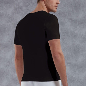 Doreanse Erkek Modal Derin V Yaka Kısa Kol T Shirt 2820 Siyah