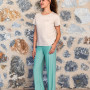 Doreanse Kadın Basic Rahat Kumaş Kısa Kol Uzun Paça T-Shirt Pijama Takımı 24Y4018 - Standart
