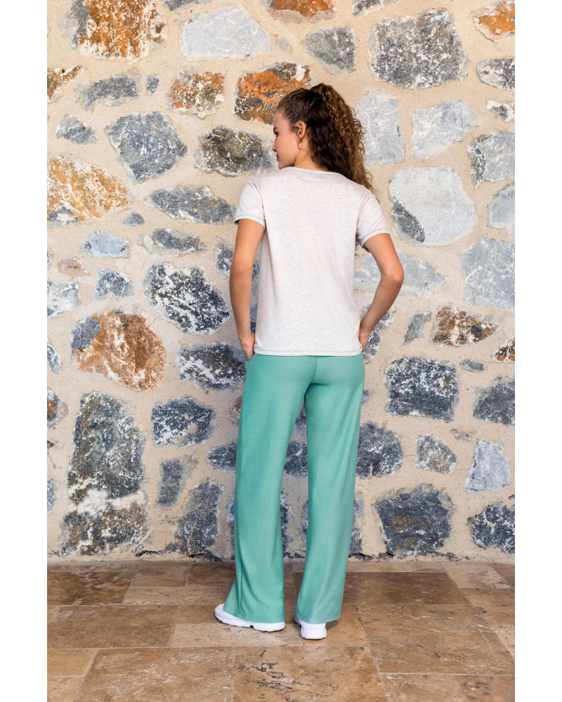 Doreanse Kadın Basic Rahat Kumaş Kısa Kol Uzun Paça T-Shirt Pijama Takımı 24Y4018 - Standart Doreanse Kadın Basic Rahat Kumaş Kısa Kol Uzun Paça T-Shirt Pijama Takımı 24Y4018 - Standart