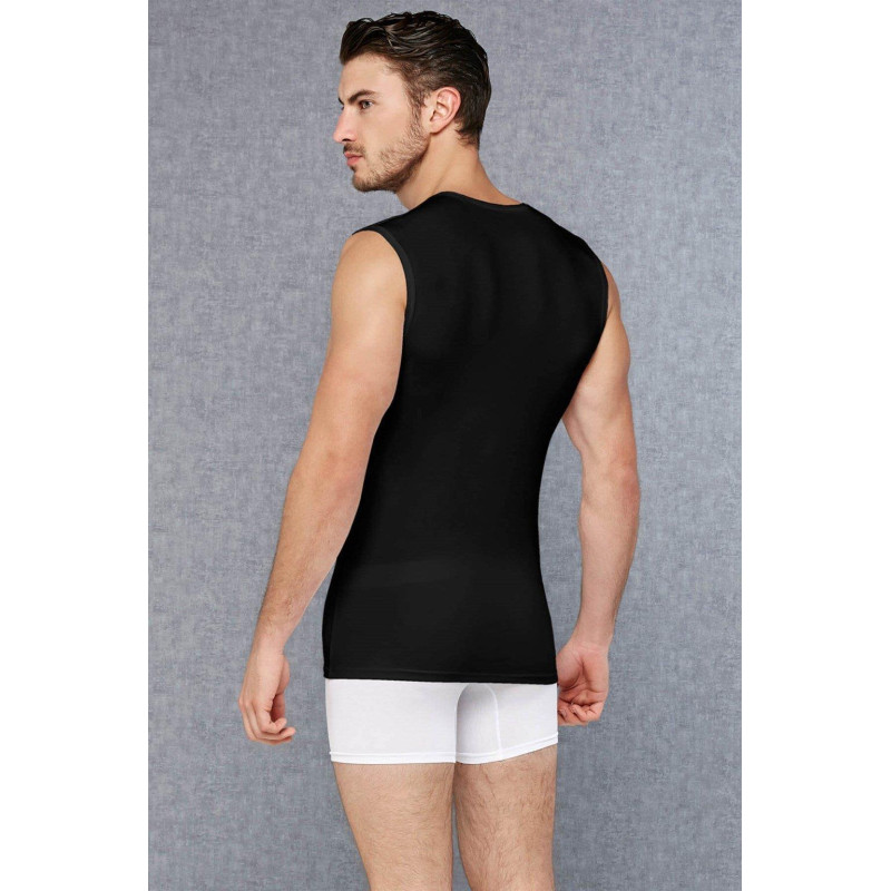 Doreanse Siyah Erkek Modal Yuvarlak Yaka Sıfır Kol T Shirt 2235