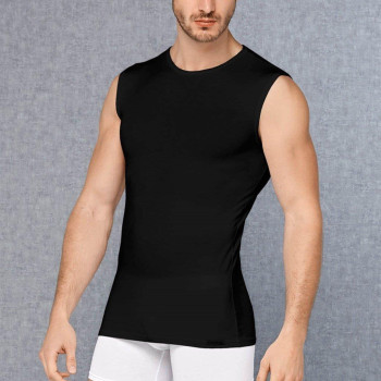 Doreanse Siyah Erkek Modal Yuvarlak Yaka Sıfır Kol T Shirt 2235