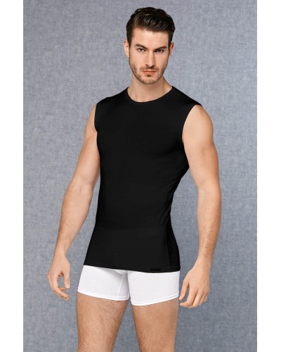 Doreanse Siyah Erkek Modal Yuvarlak Yaka Sıfır Kol T-Shirt 2235
