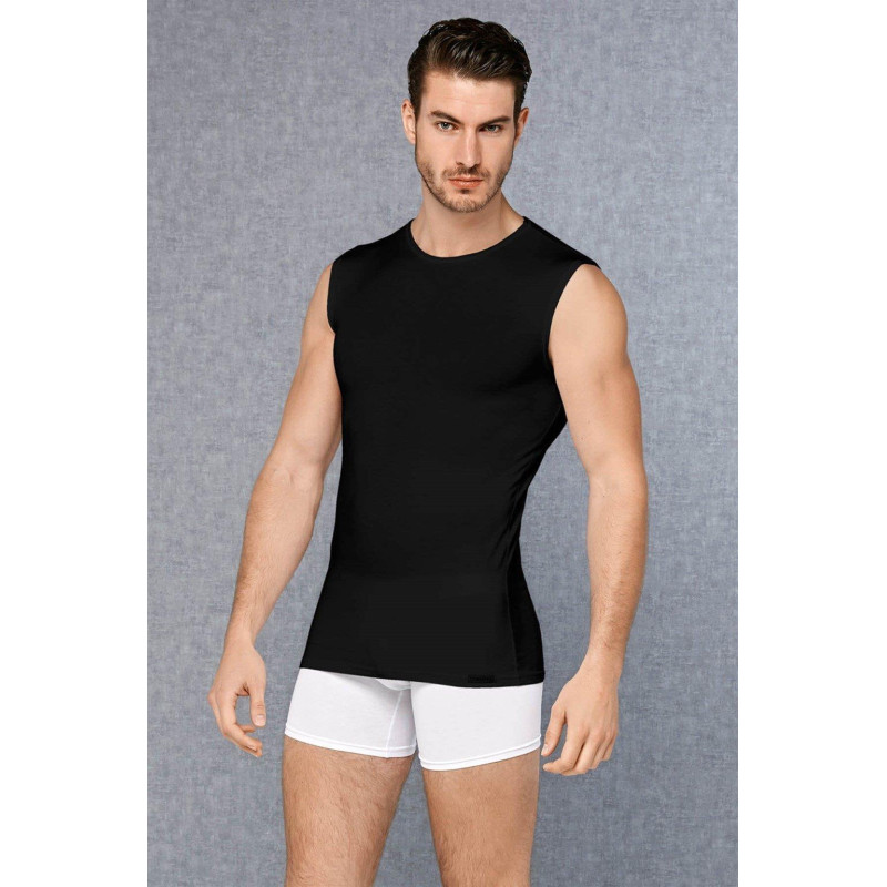 Doreanse Siyah Erkek Modal Yuvarlak Yaka Sıfır Kol T Shirt 2235
