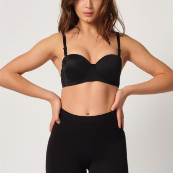 Emay Siyah Dikişsiz Soft Kadın Paçalı Boxer 3003