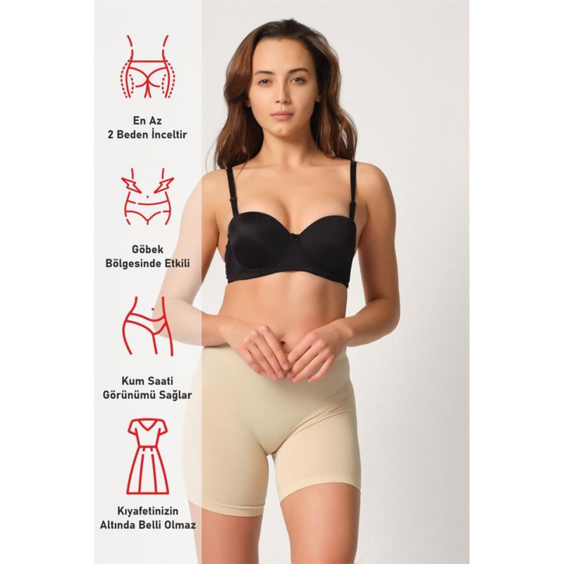 Emay Ten Dikişsiz Soft Kadın Paçalı Boxer 3003