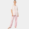 Türen Empirme Dügmeli Battal Kisa Kollu Pijama Takimi 3370/Pembe Türen Empirme Dügmeli Battal Kisa Kollu Pijama Takimi 3370/Pembe