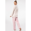 Türen Empirme Dügmeli Battal Uzun Kollu Pijama Takimi 3367/Pembe