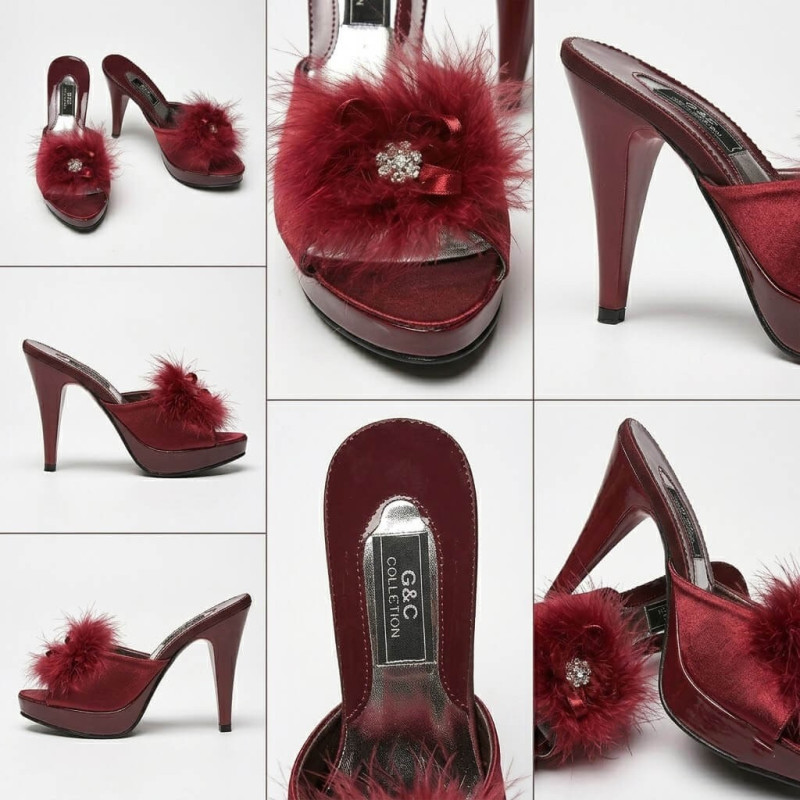 GC Platform Kurdela Tüylü Bayan Terlik 145 Bordo