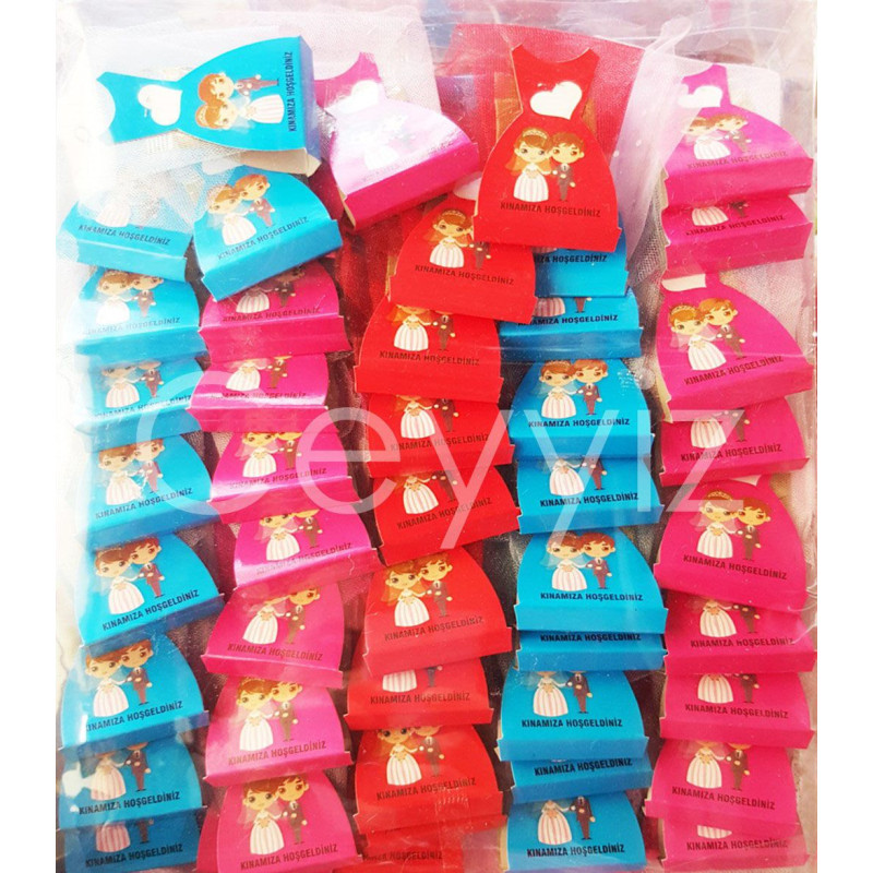 Gelin Damat Resimli Kına Kutuları 50 adet Gelin Damat Resimli Kına Kutuları 50 adet