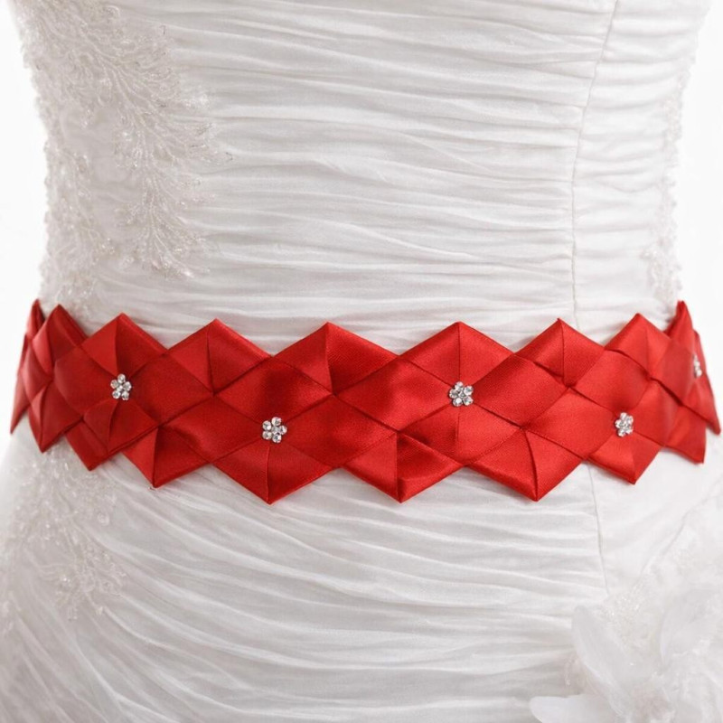 Gelin Gelinlik Kırmızı Bel Kuşak 2