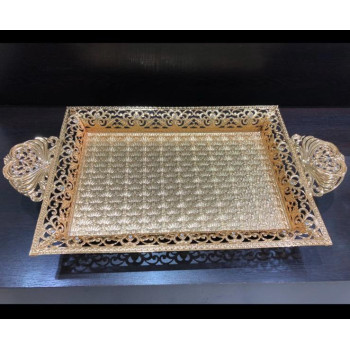 Gold Desenli Kristal Taşlı Servis Tepsisi lkm199 Gold Desenli Kristal Taşlı Servis Tepsisi lkm199