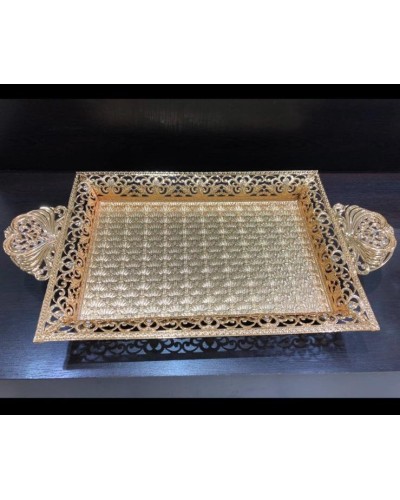 Gold Desenli Kristal Taşlı Servis Tepsisi lkm199 Gold Desenli Kristal Taşlı Servis Tepsisi lkm199