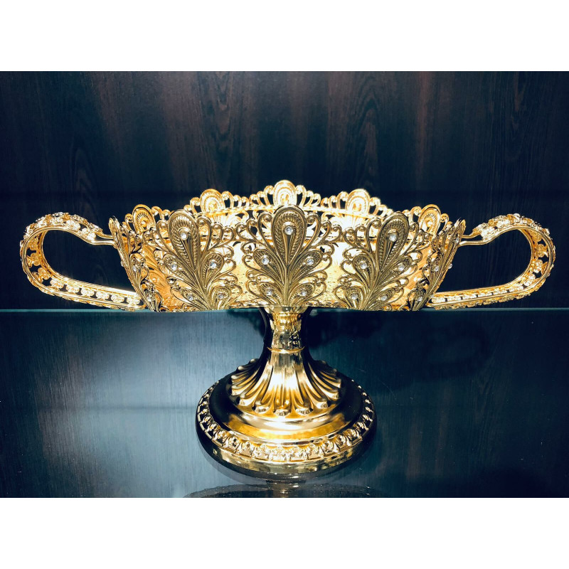 Gold Kristal Taşlı Ayaklı Gondol Çikolatalık LKM-289 Gold Kristal Taşlı Ayaklı Gondol Çikolatalık LKM-289