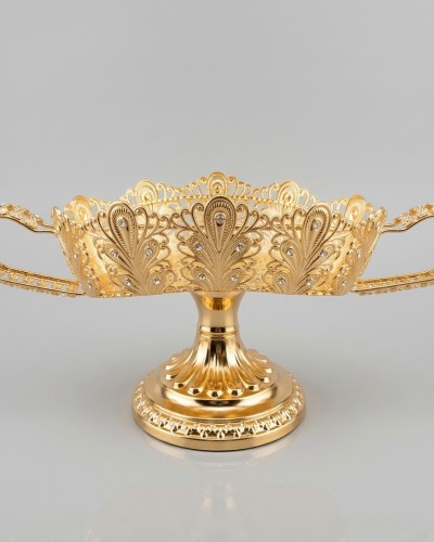 Gold Kristal Taşlı Ayaklı Gondol Çikolatalık LKM-289