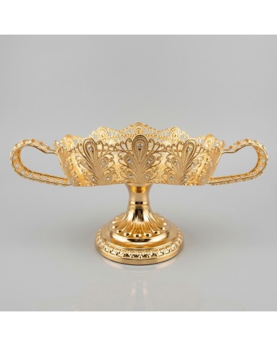 Gold Kristal Taşlı Ayaklı Gondol Çikolatalık LKM-289