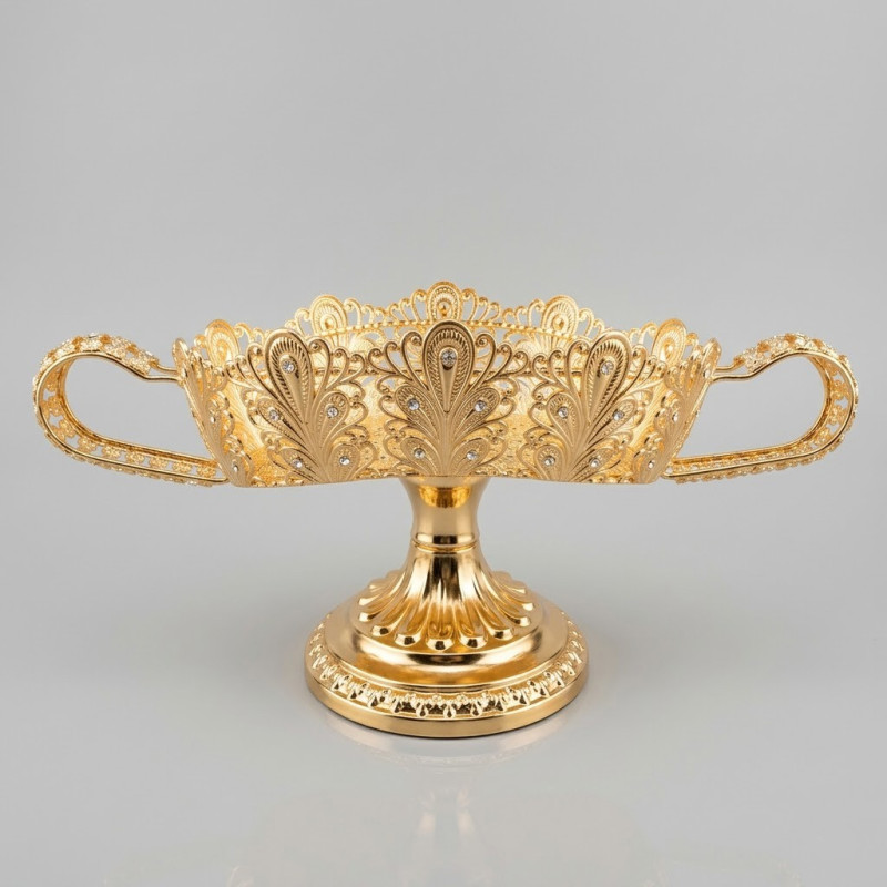 Gold Kristal Taşlı Ayaklı Gondol Çikolatalık LKM-289 Gold Kristal Taşlı Ayaklı Gondol Çikolatalık LKM-289