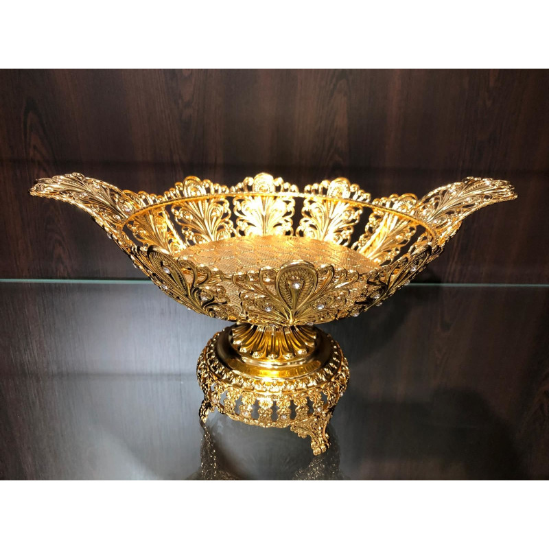 Gold Kristal Taşlı Ayaklı Gondol Çikolatalık LKM-414 Gold Kristal Taşlı Ayaklı Gondol Çikolatalık LKM-414