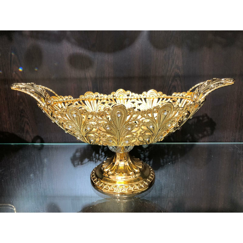 Gold Kristal Taşlı Ayaklı Gondol Çikolatalık LKM-422 Gold Kristal Taşlı Ayaklı Gondol Çikolatalık LKM-422