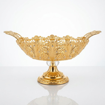 Gold Kristal Taşlı Ayaklı Gondol Çikolatalık LKM-422