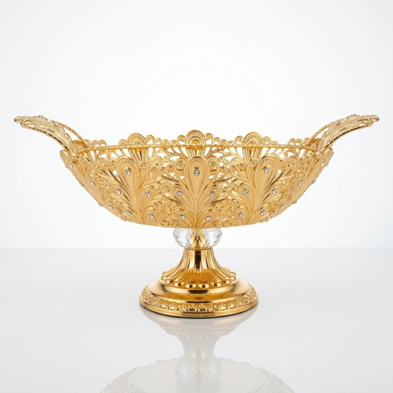 Gold Kristal Taşlı Ayaklı Gondol Çikolatalık LKM-422 Gold Kristal Taşlı Ayaklı Gondol Çikolatalık LKM-422