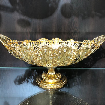 Gold Kristal Taşlı Ayaklı Gondol Çikolatalık LKM-440