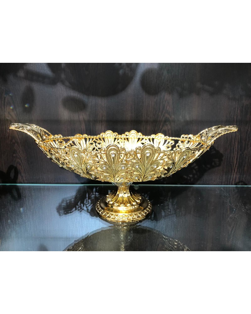 Gold Kristal Taşlı Ayaklı Gondol Çikolatalık LKM-440
