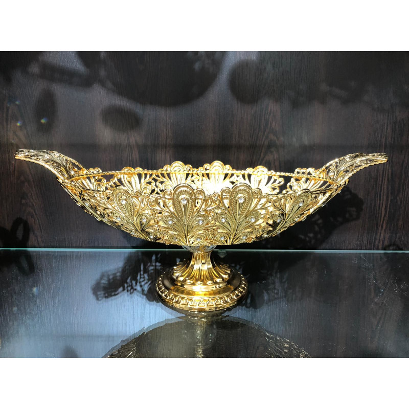 Gold Kristal Taşlı Ayaklı Gondol Çikolatalık LKM-440