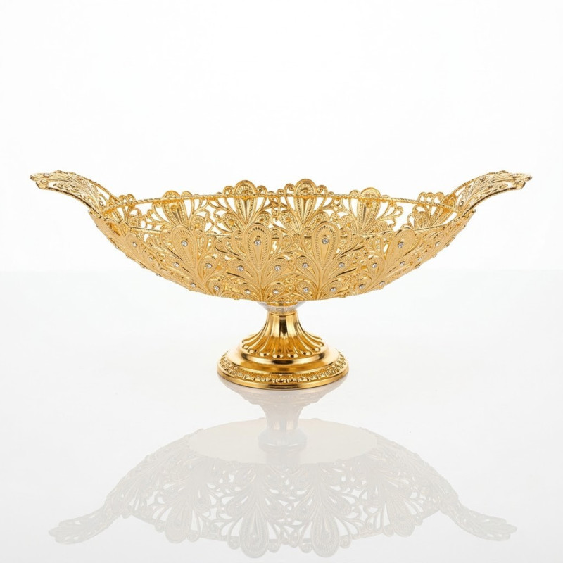 Gold Kristal Taşlı Ayaklı Gondol Çikolatalık LKM-440