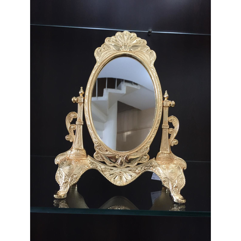 Gold Rengi Çerçeveli Ayaklı Masa Aynası lkm-285 Gold Rengi Çerçeveli Ayaklı Masa Aynası lkm-285