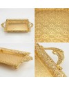 Gold Renk Ayaklı Tepsi Orta Boy Lkm-427 Gold - Lüks Sunum Tepsisi