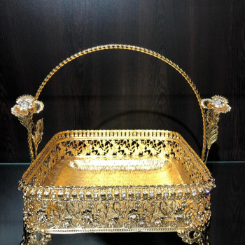 Gold Sepet Kristal Taşlı Çikolatalık Meyvelik LKM-253